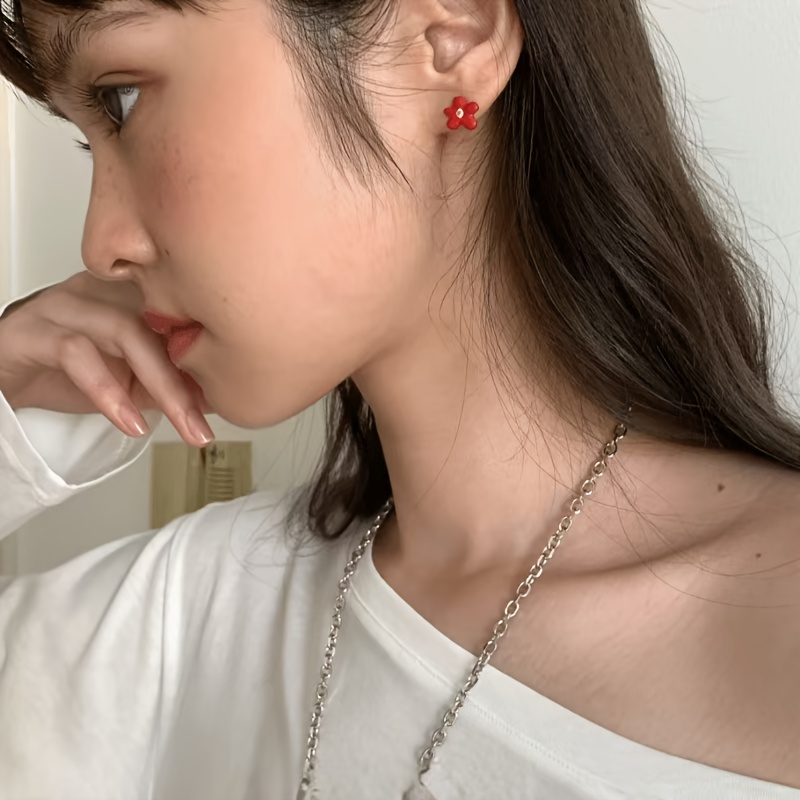 Women's Summer Dopamine Flower Star Stud Earrings